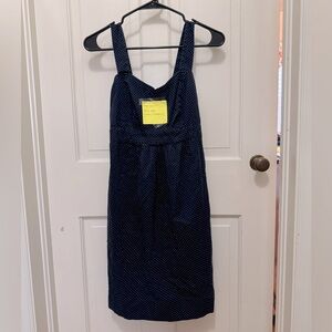 Navy blue with small white dots. Motherhood Maternity small dress EUC